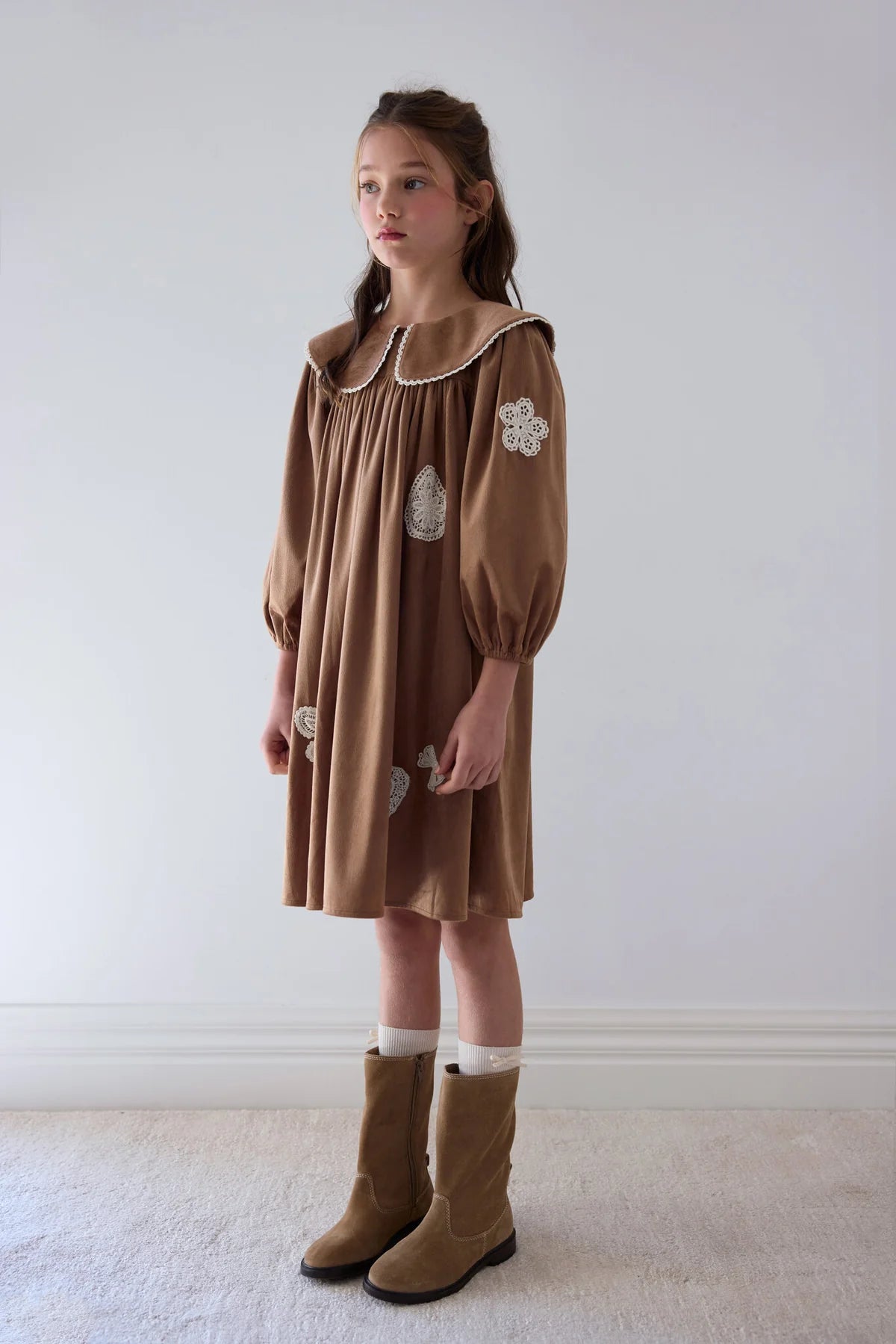 Petite Amalie Scattered Applique Cord Dress