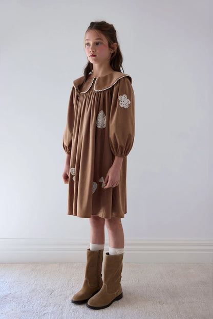 Petite Amalie Scattered Applique Cord Dress