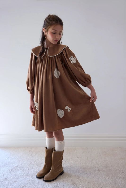 Petite Amalie Scattered Applique Cord Dress