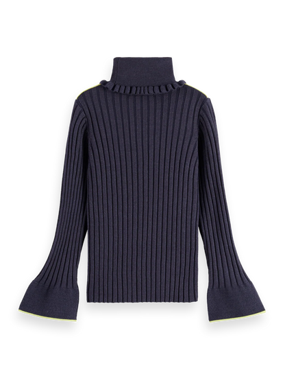 Scotch & Soda Rolled Neck Ribbed LS Pullover
