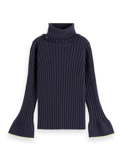 Scotch & Soda Rolled Neck Ribbed LS Pullover