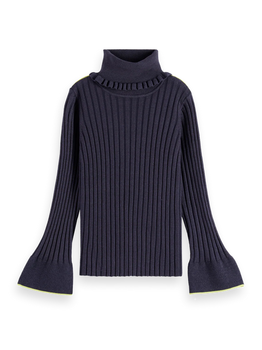 Scotch & Soda Rolled Neck Ribbed LS Pullover
