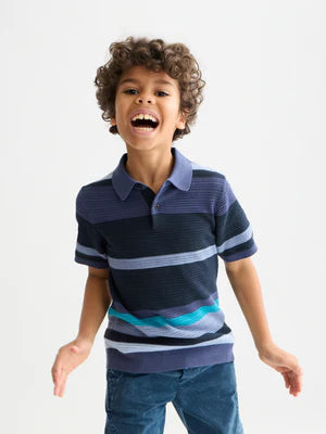 Scotch & Soda Knitted Striped Polo Shirt