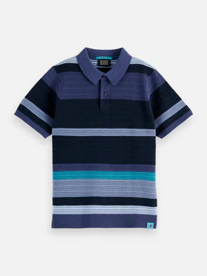 Scotch & Soda Knitted Striped Polo Shirt