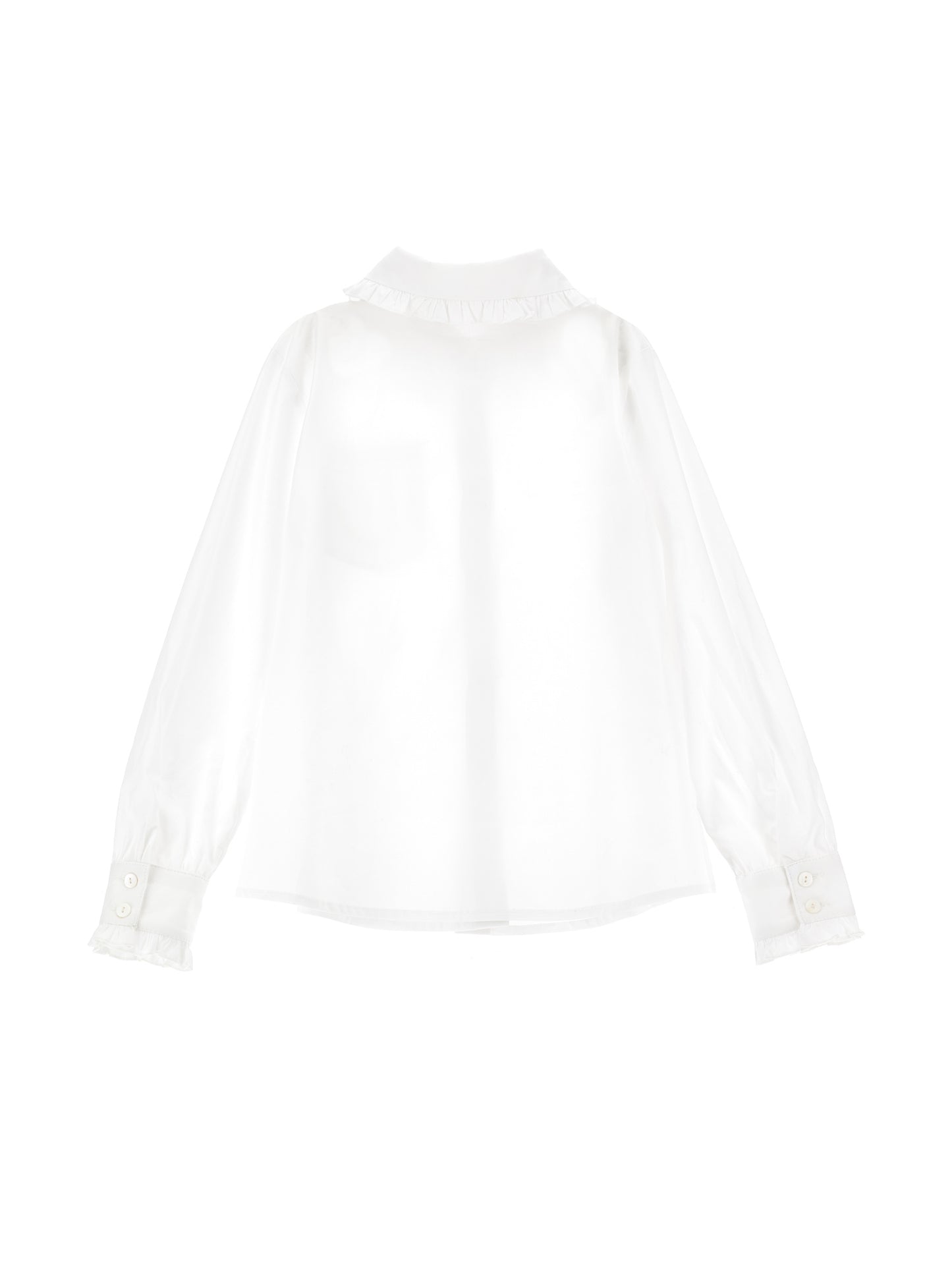 Monnalisa LS Button Up Top w/ Pocket Embroidery