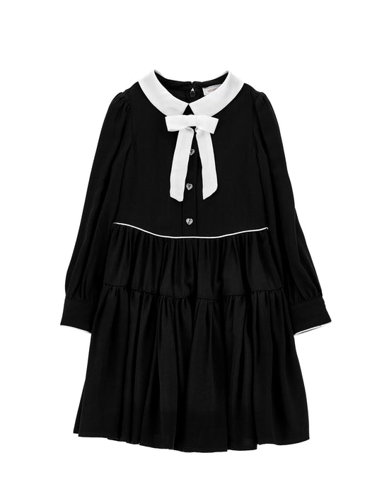 Monnalisa LS Collared Dress w/ Bow