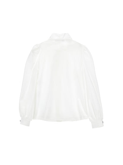 Monnalisa LS Jersey Cotton Bow Blouse