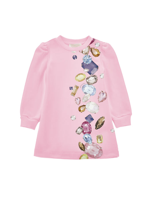 Monnalisa Jewel Print Sweater Dress