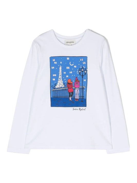 Sonia Rykiel LS Eiffel Tower Print T-shirt