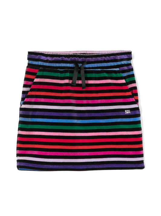 Sonia Rykiel Mini Me Velour Multi-striped Skirt