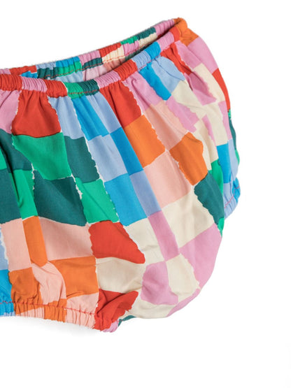Stella McCartney Baby LS Multicolor Checks Dress w/ Bloomer