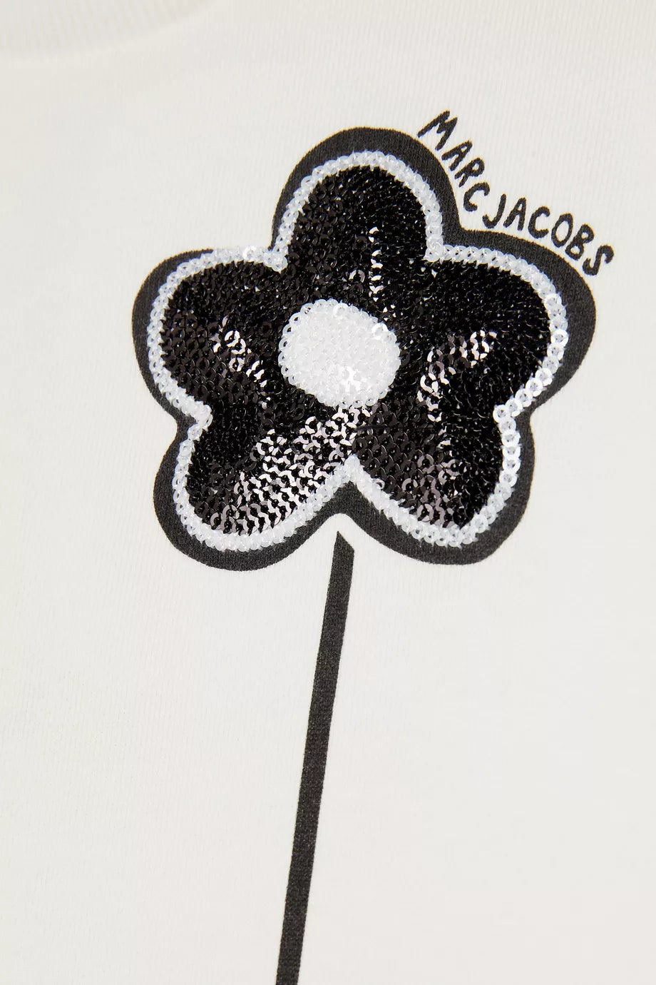 Little Marc Jacobs Cropped Sequin Flower Sweatshirt