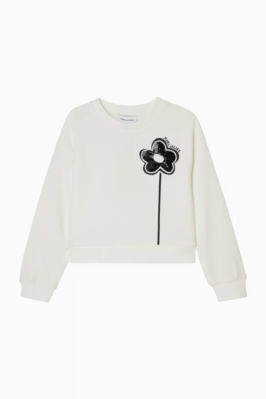 Little Marc Jacobs Cropped Sequin Flower Sweatshirt