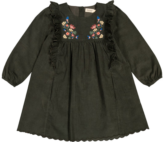 MarMar LS Mini Cord Dorvina Dress w/ Flower Embroidery