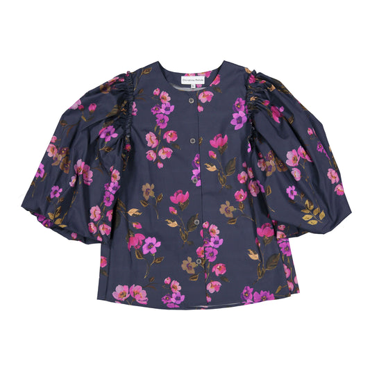 Christina Rohde Floral Puffy Sleeve Blouse