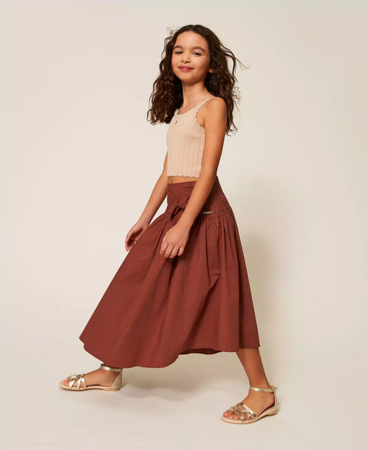 Twinset Bow Detail Cotton Skirt