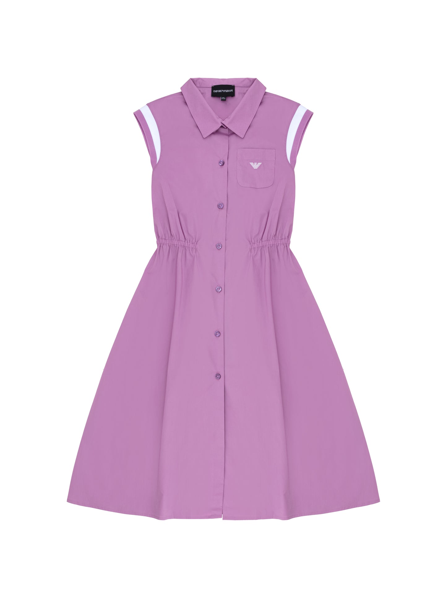 Armani Junior Girls Sleeveless Collared Dress w/ Front Pocket