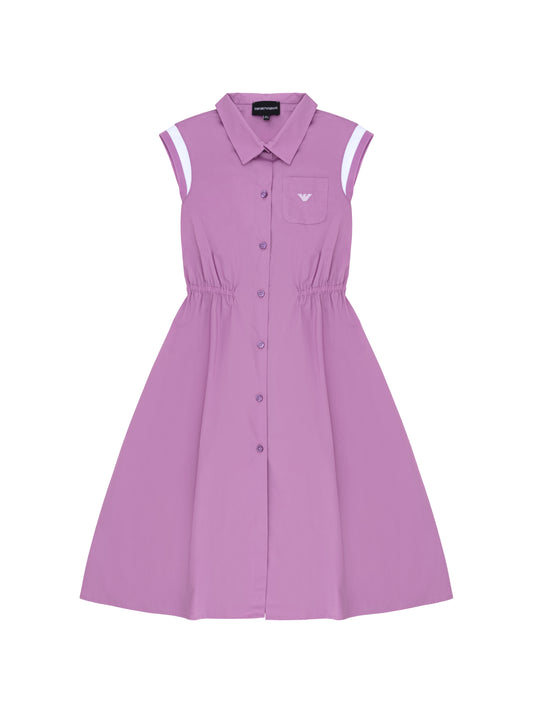 Armani Junior Girls Sleeveless Collared Dress w/ Front Pocket