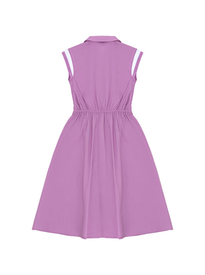 Armani Junior Girls Sleeveless Collared Dress w/ Front Pocket