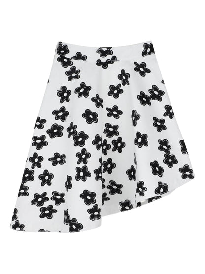Little Marc Jacobs Asymetrical Flower Print Skirt
