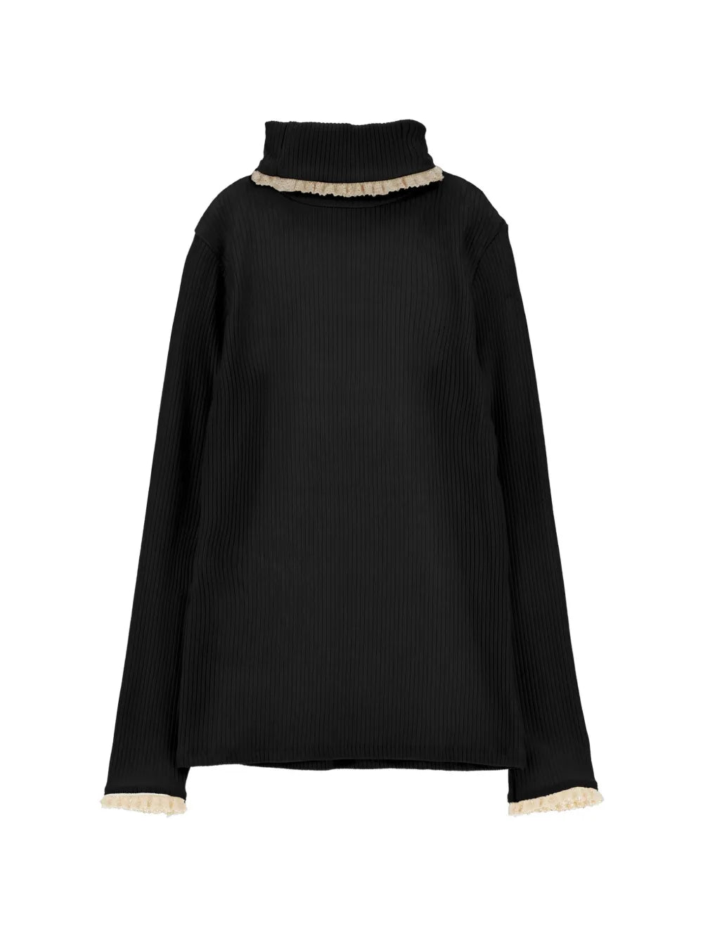 Philosophy Ribbed Logo Turtleneck w/ Lace Detail