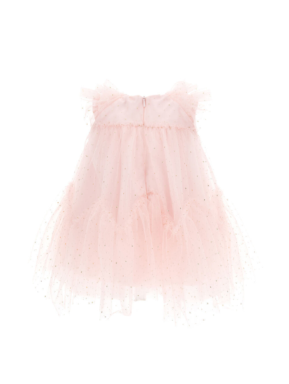 Monnalisa Golden Drops Tulle Dress