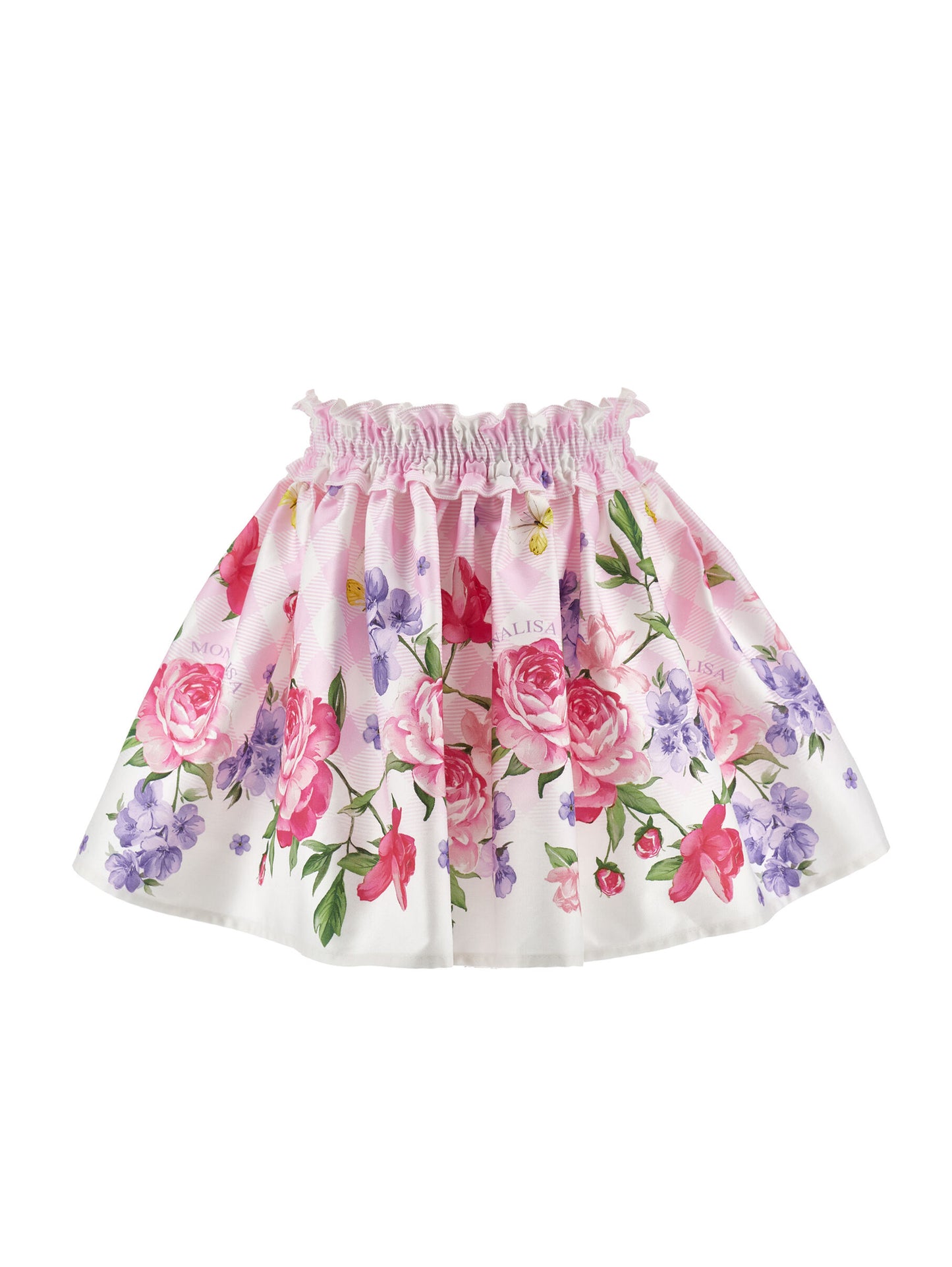 Monnalisa Floral Jersey & Party Skirt Set