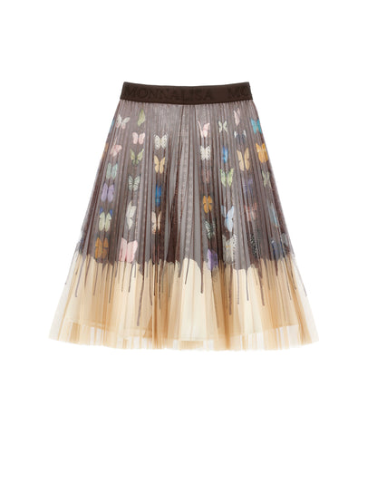 Monnalisa Pleated Tulle Butterfly Skirt