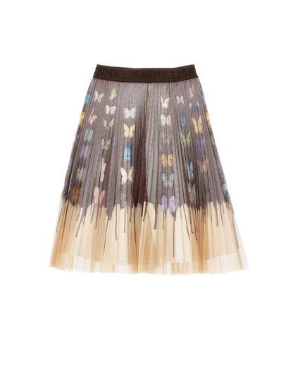 Monnalisa Pleated Tulle Butterfly Skirt