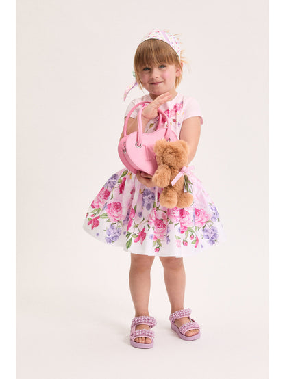 Monnalisa Floral Jersey & Party Skirt Set