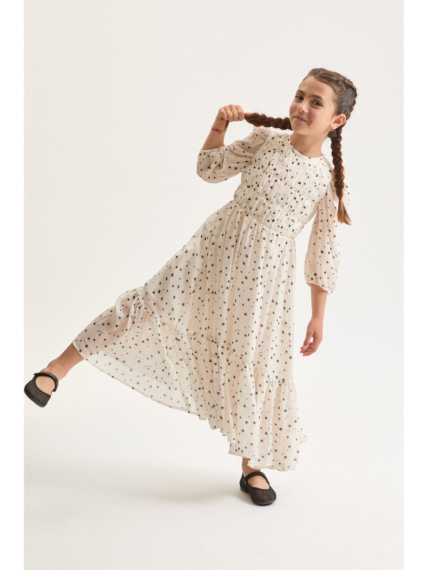 Monnalisa LS Stars Print Dress