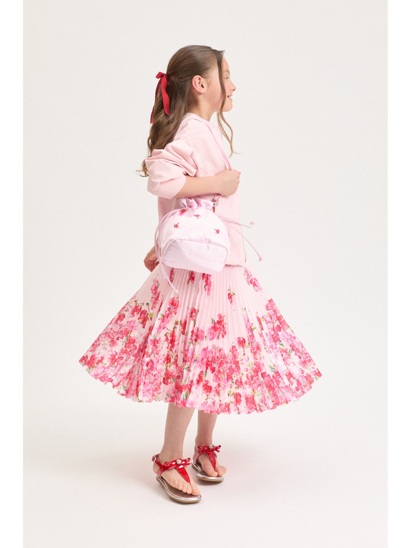 Monnalisa Soleil Floral Pleated Skirt
