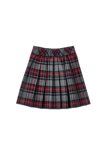 Monnalisa Pleated Tartan Skirt