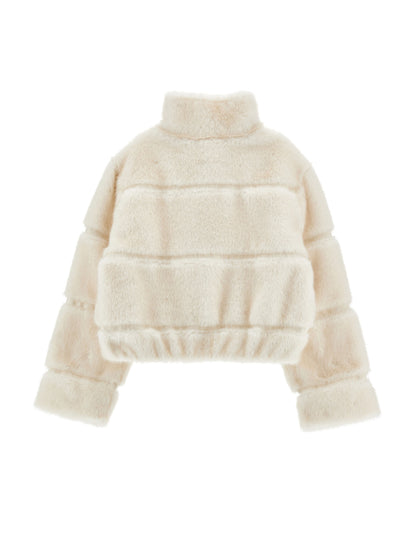 Monnalisa Chic Faux Fur Bomber Jacket