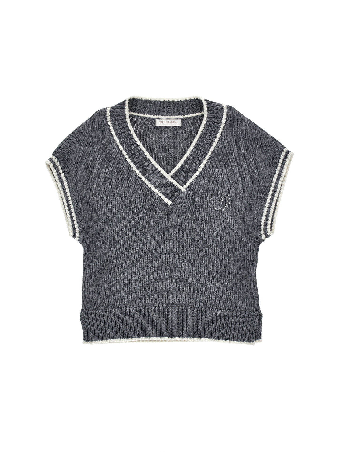 Monnalisa Knit Logo V-Neck Sweater