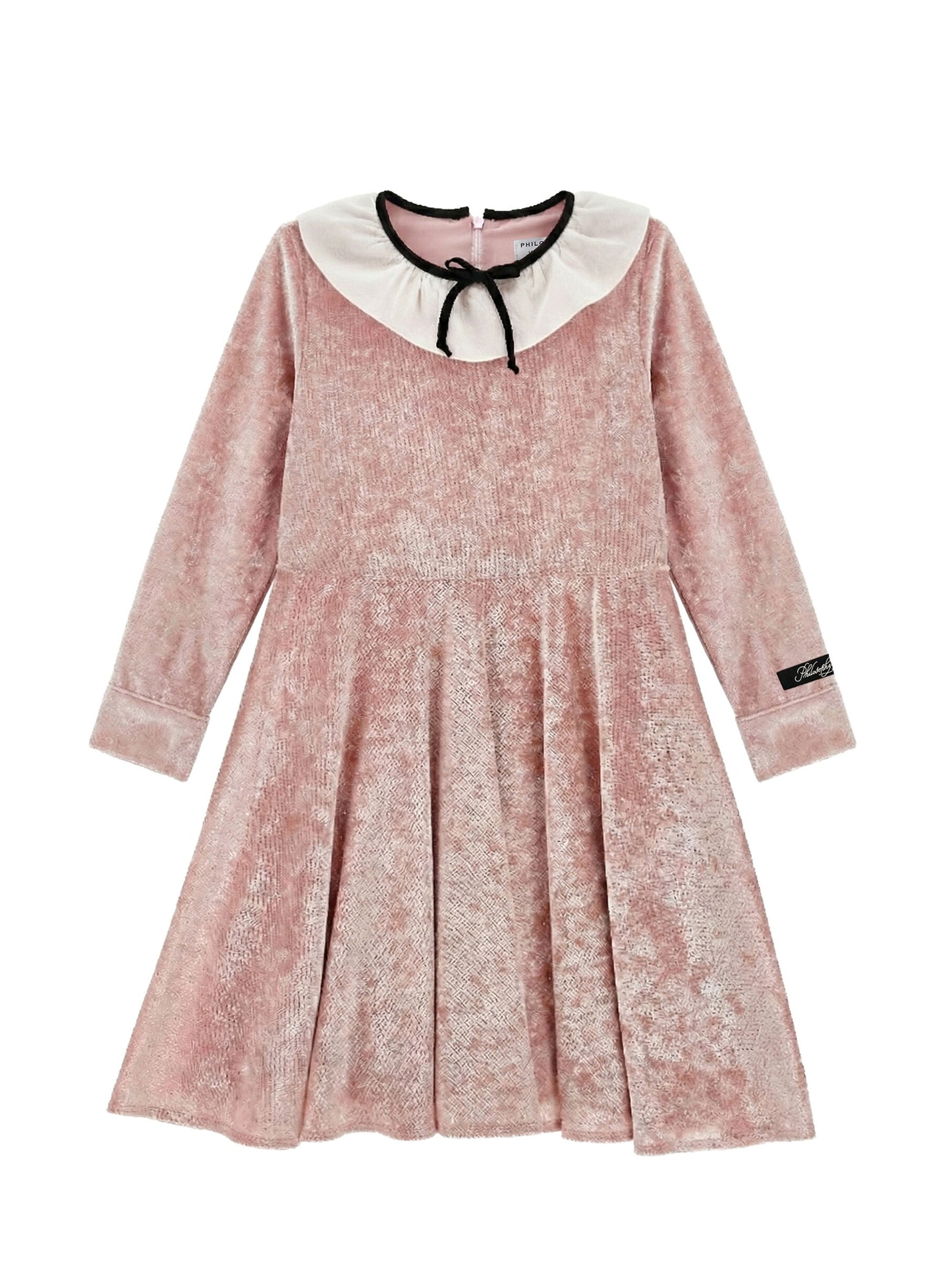 Philosophy LS Velvet Dress w Allover Strauss