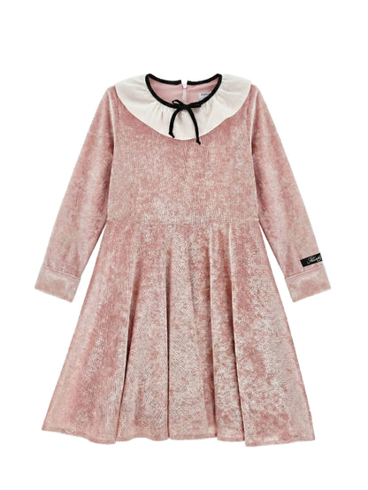 Philosophy LS Velvet Dress w Allover Strauss