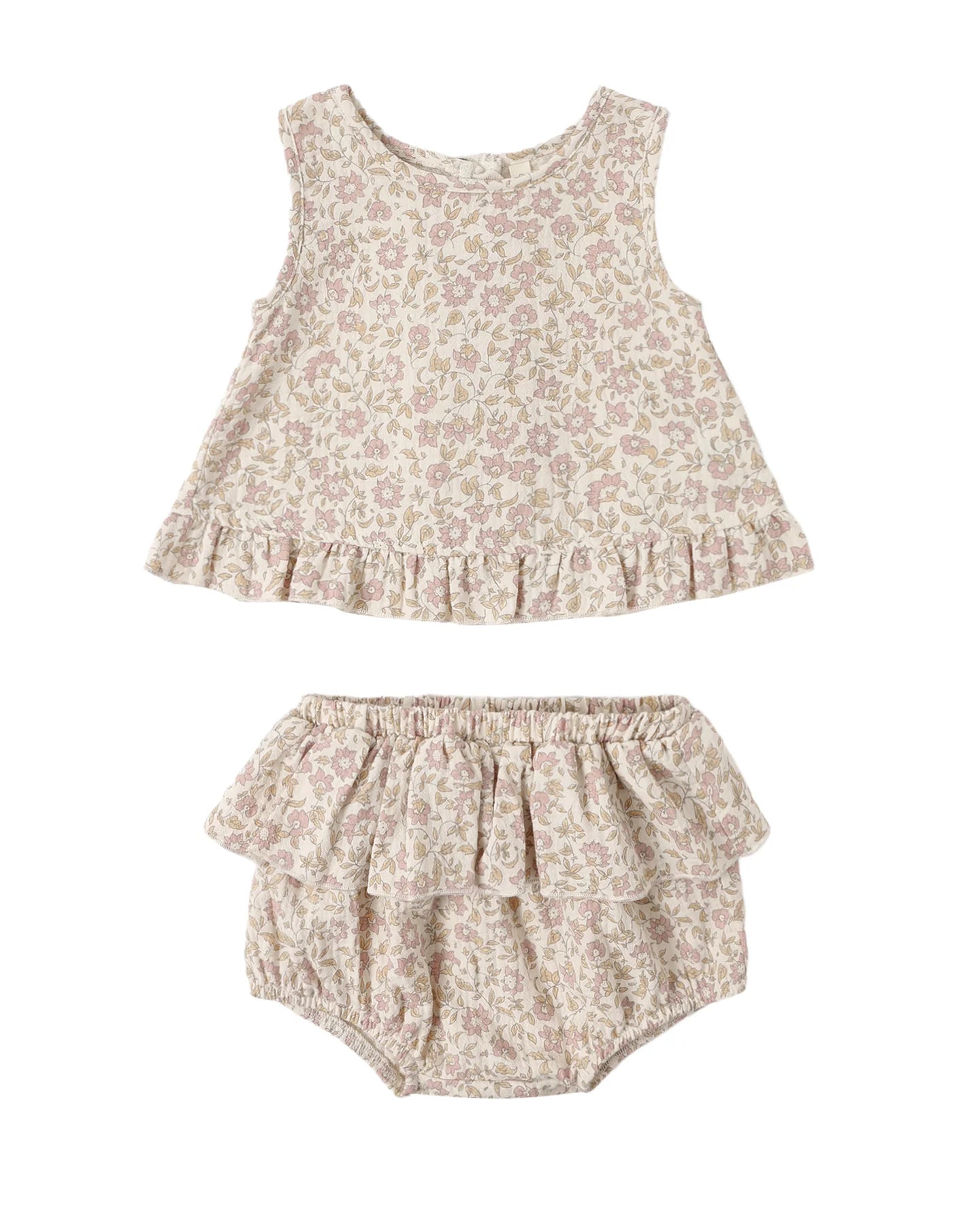 Quincy Mae Ruffled Tulip Top + Bloomer Set