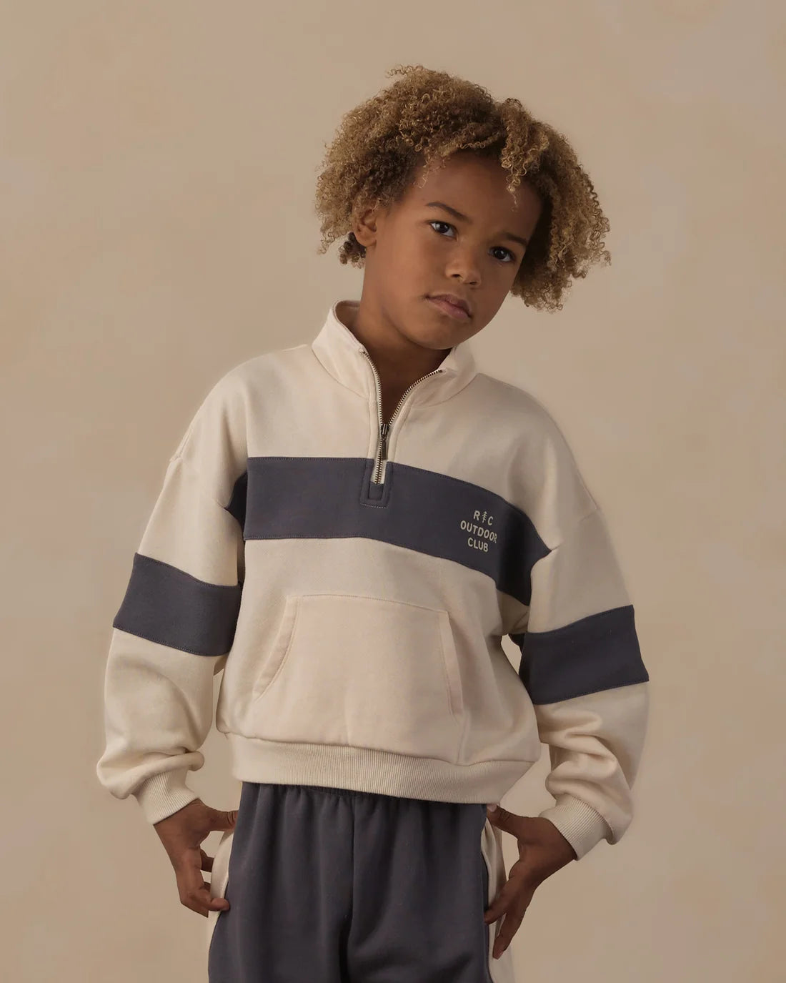 Rylee + Cru Panel Stripe Half Zip