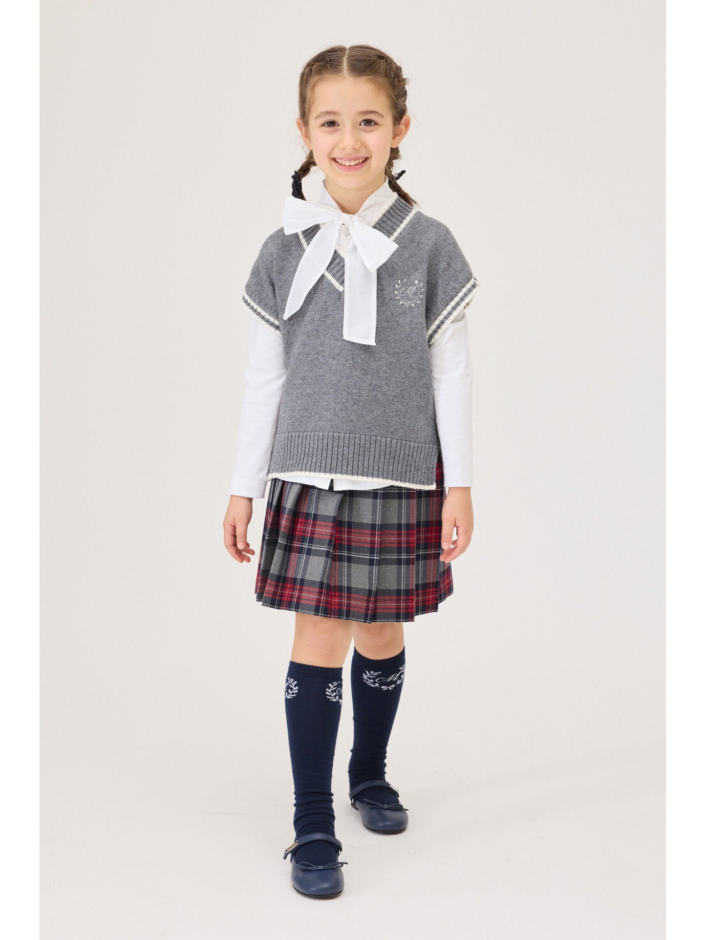 Monnalisa Knit Logo V-Neck Sweater