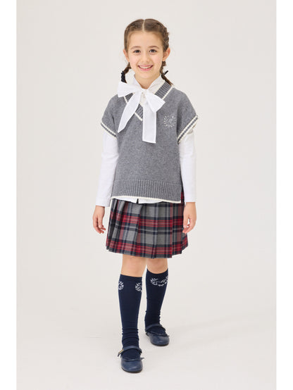 Monnalisa Knit Logo V-Neck Sweater