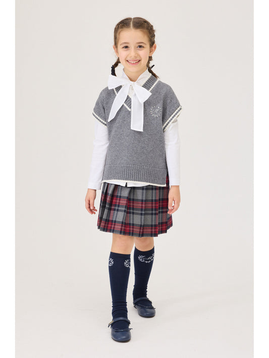 Monnalisa Knit Logo V-Neck Sweater