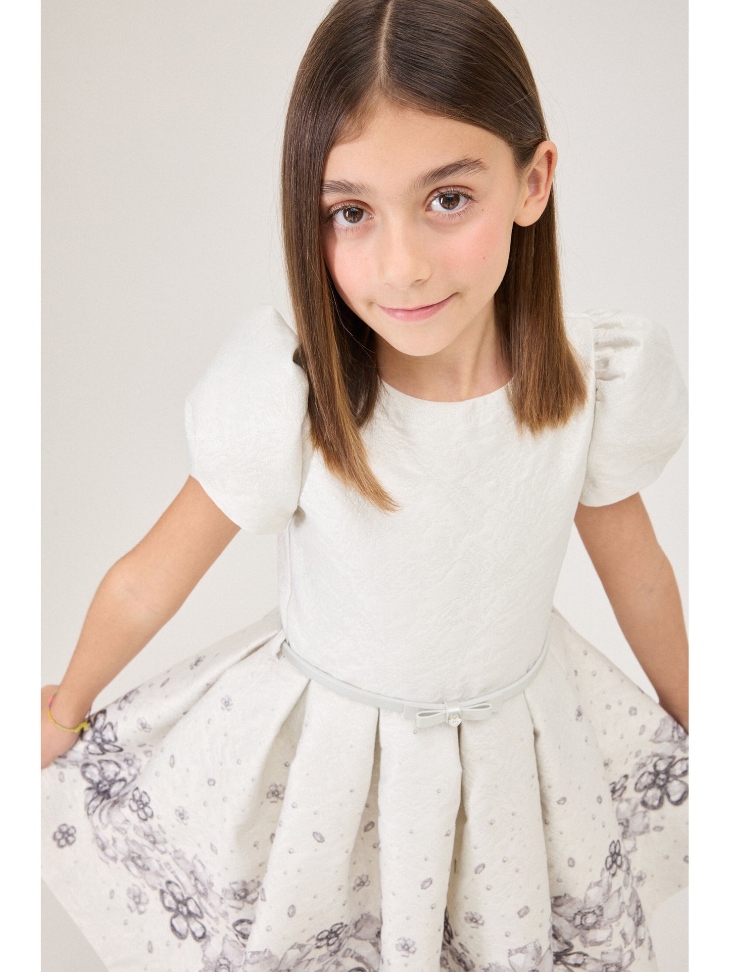 Monnalisa St. Gioielli Brocade Dress