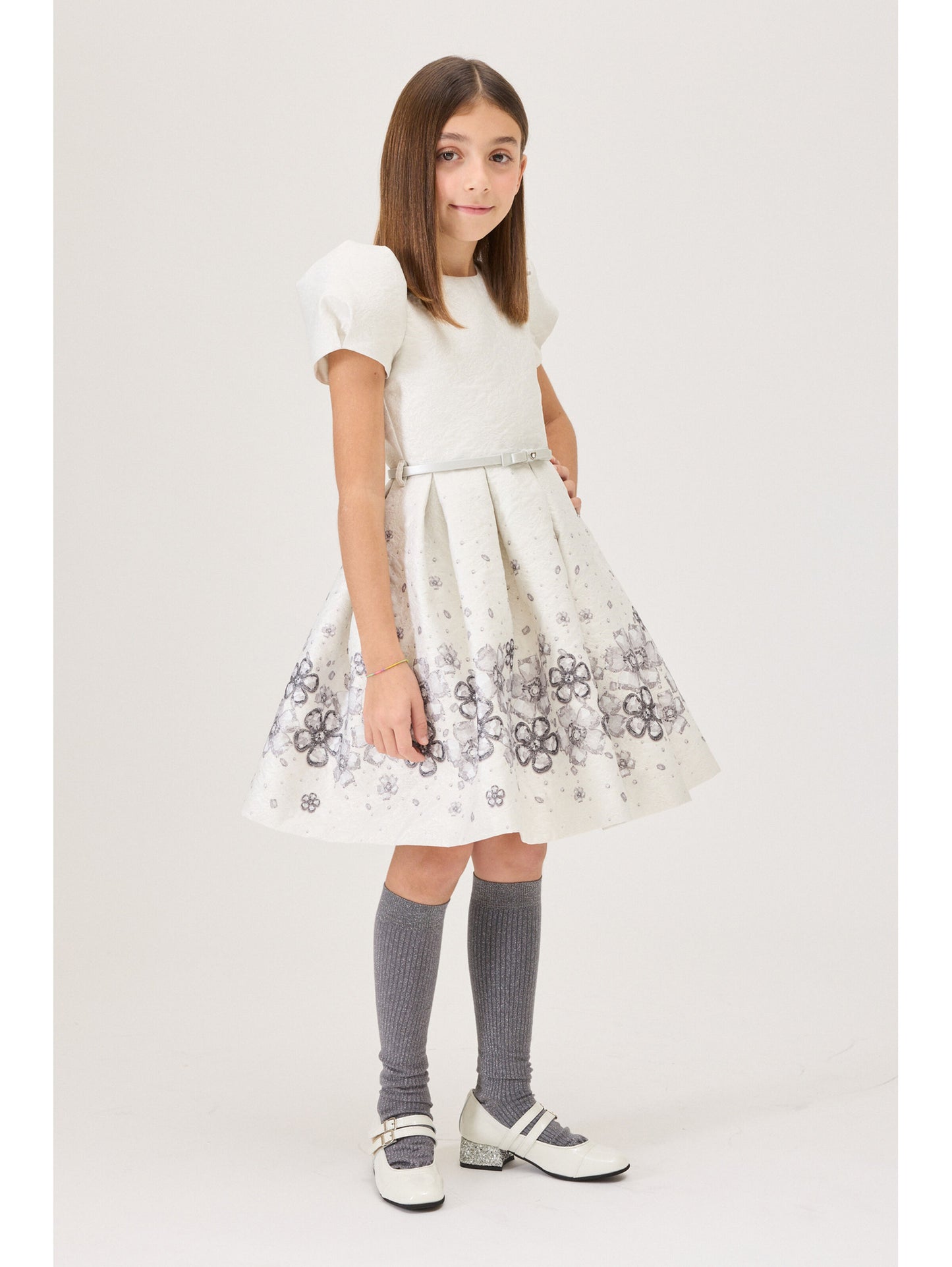 Monnalisa St. Gioielli Brocade Dress