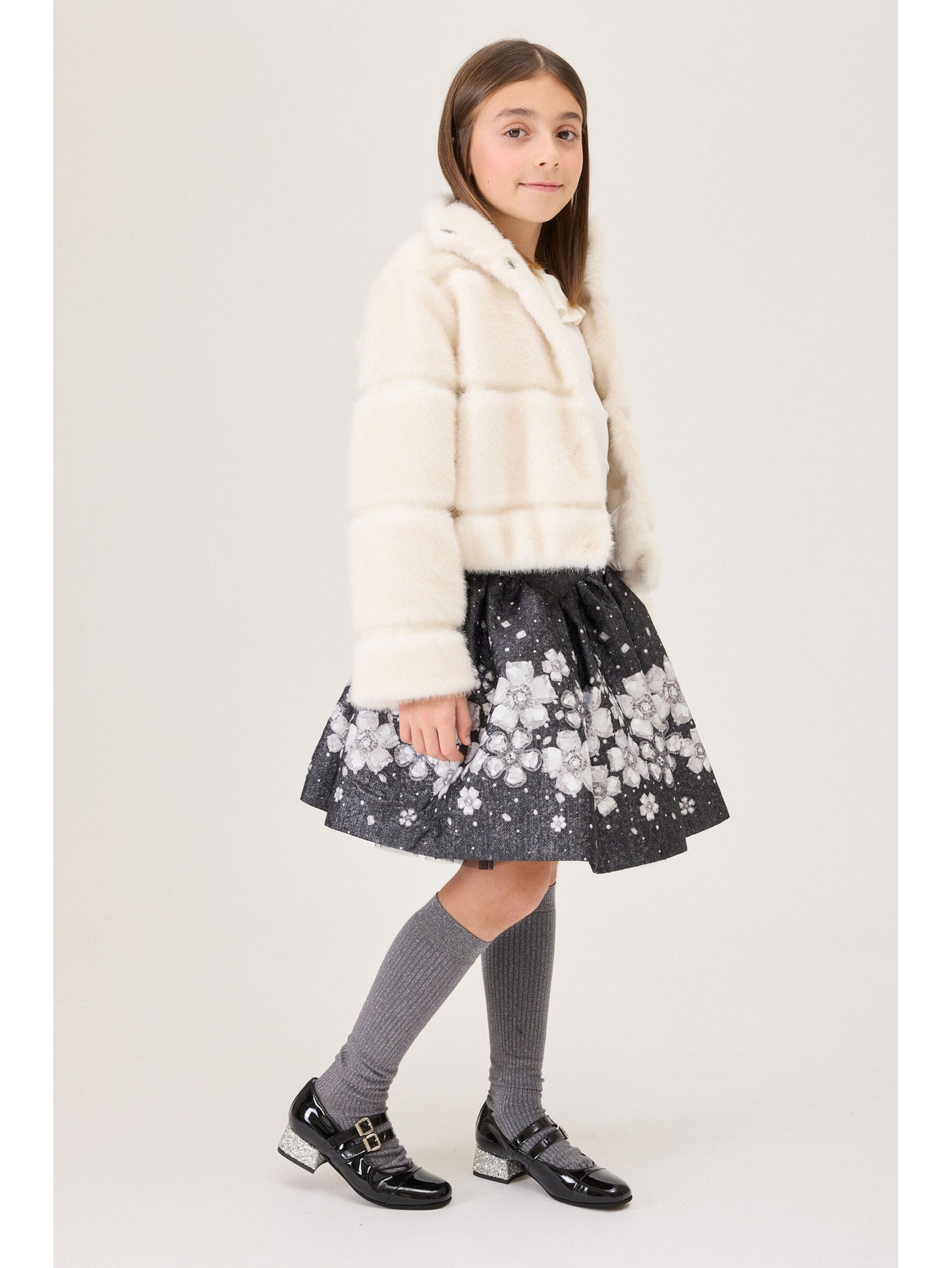 Monnalisa St. Balza Floral Brocade Skirt
