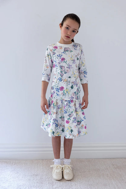 Steph Garden Print T-shirt & Denim Skirt Set