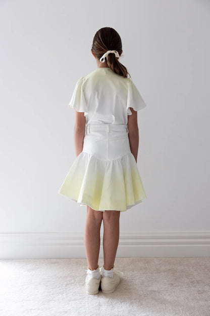 Steph Fluted Hem Denim Skirt