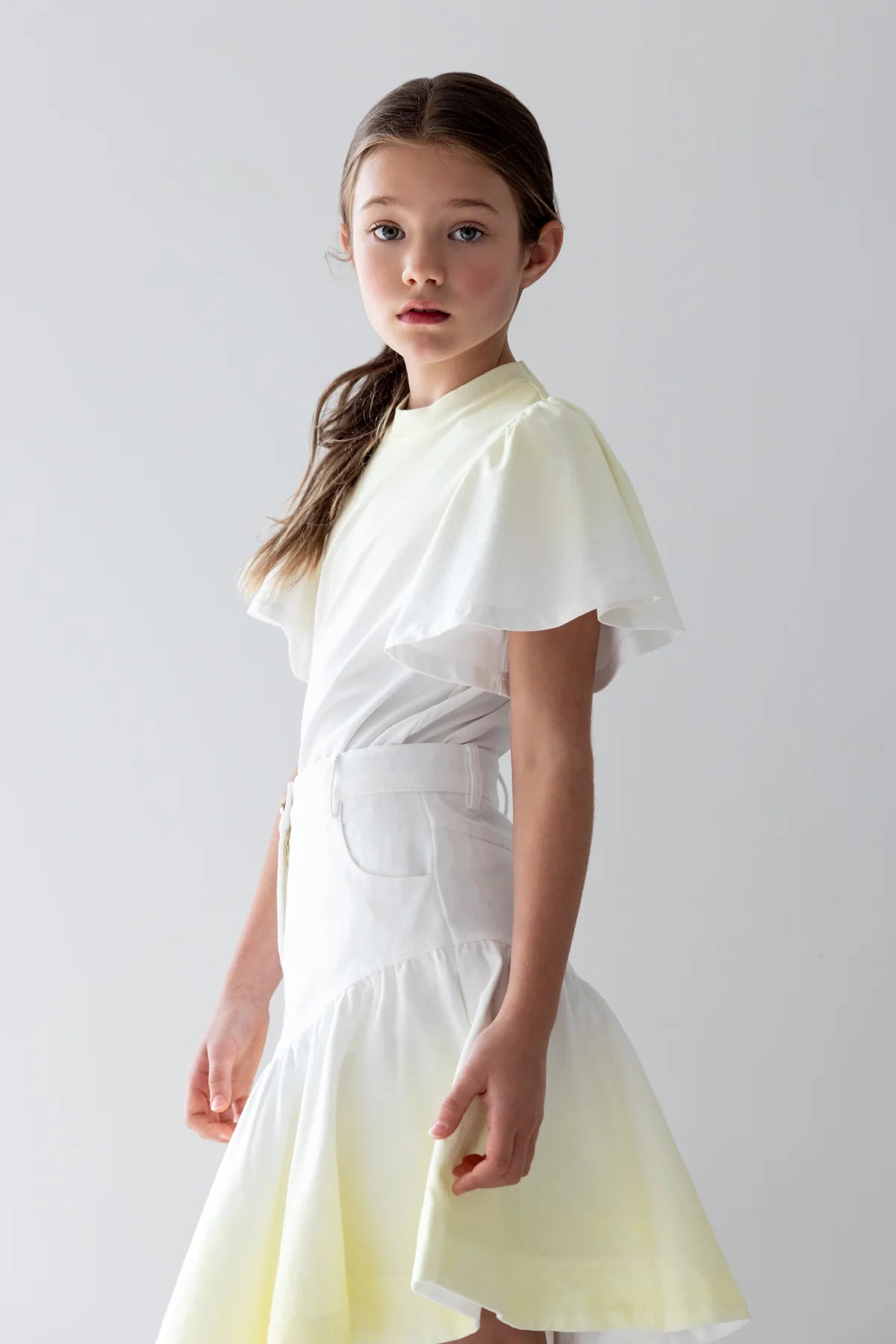 Steph Fluted Hem Denim Skirt