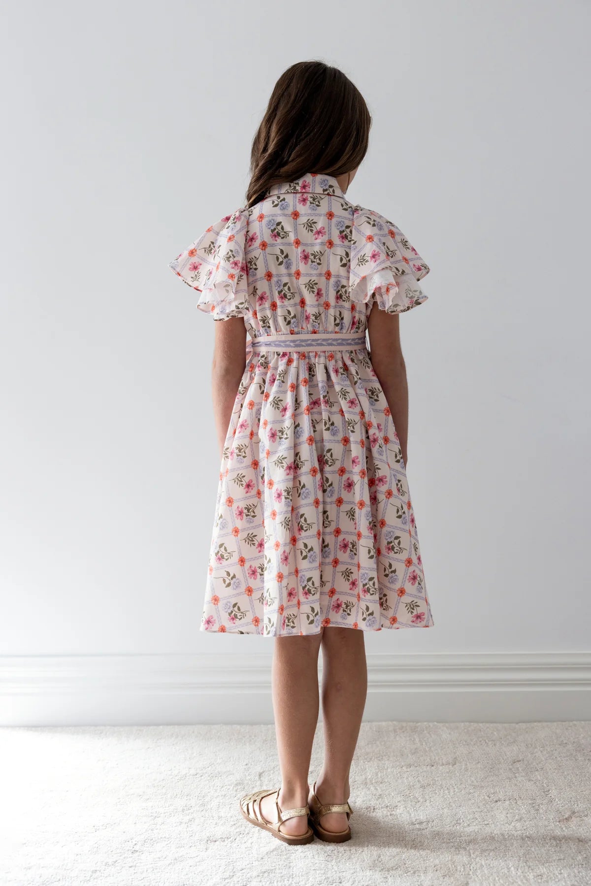 Steph Flower Grid Shirt Dress