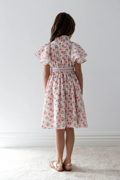 Steph Flower Grid Shirt Dress